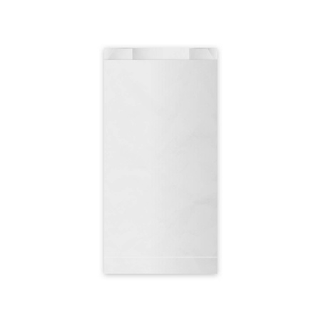 Weiße Papiertüte für Frühstücksbrötchen, 1,5 kg, 14+7 x 29 cm, 100 Stück