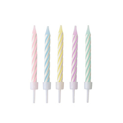 Geburtstagskerzen-Set, Pastelltöne, 6 cm, 24 Stück