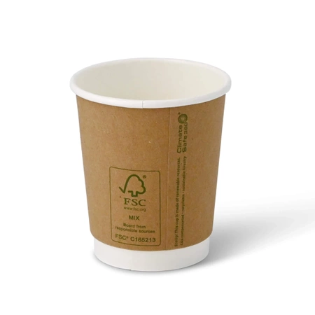 Doppelwandiger Kraftpapierbecher, 250 ml, Durchmesser 80 mm, 25 Stück