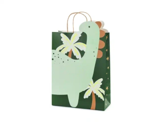Geschenkpapiertüte „Dinosaurier“, 10 × 24 × 37 cm, 1 Stk.