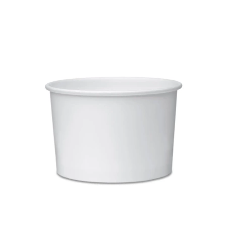 Weißer Pappbecher für Eis, 360 ml, Durchmesser 103 mm, 25 Stück