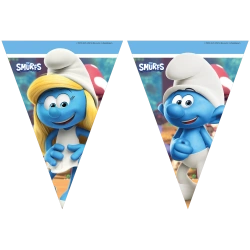 Papierfahnen-Girlande „Schlümpfe“, 2,3 m, 1 Stück