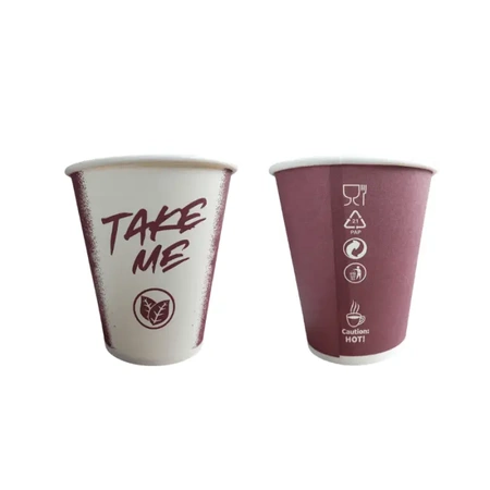 Papierbecher „Take me“, 250 ml, Durchmesser 80 mm, 50 Stück