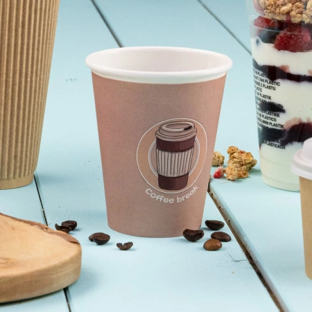 Papierbecher „Coffeebreak“, 250 ml, Durchmesser 80 mm, 50 Stück