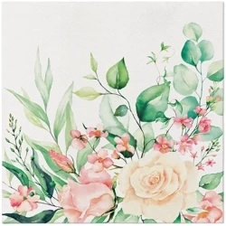 Premium-Airlaid-Servietten, „Floral Moments“, 1/4, 40 x 40 cm, 50 Stück