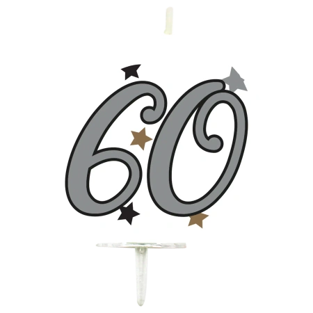 Milestone-Geburtstagskerze „60“, 1 Stück