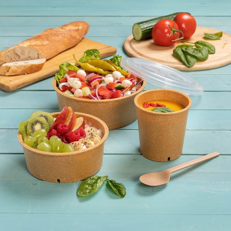 Happy Bowl Mehrwegschalen, braun, 1000 ml, 18,5 x 7 cm, 60 Stück
