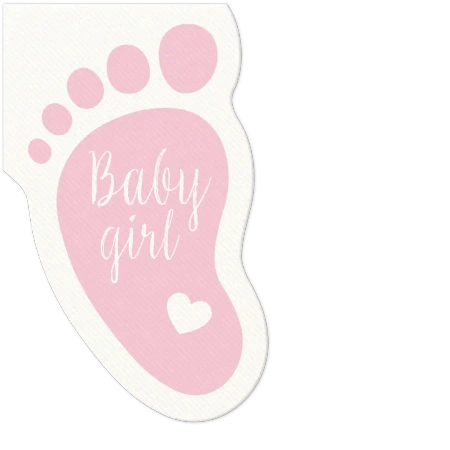 Servietten in Form von Babyfüßchen, Light Rosa, 10 Stück