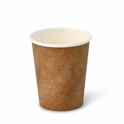 Papierbecher, braun/weiß, Dispersionsbeschichtung, 250 ml, Durchmesser 80 mm, 50 Stück