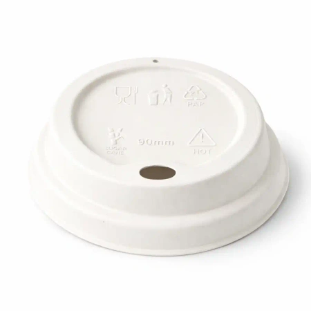 Deckel aus Zuckerrohr für Becher, Durchmesser 90 mm, 50 Stück
