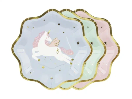 Runder Pappteller „Unicorn Party“, Durchmesser 18 cm, 8 Stück