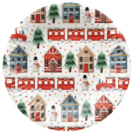 Runder Pappteller „Cozy Christmas“, Durchmesser 18 cm, 8 Stück