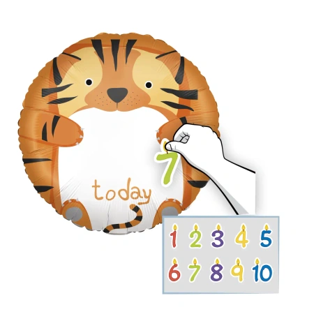 Folienballon „Personalized Tiger Zoo“, 46 cm, 1 Stück