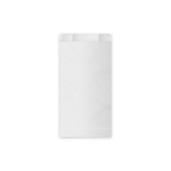 Weiße Papiertüte für Frühstücksbrötchen, 1,0 kg, 12+5 x 24 cm, 100 Stück