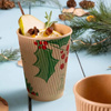 Wellpappe-Becher aus Kraftpapier, Dispersionsbeschichtung, „Christmas“, 350 ml, Durchmesser 90 mm, 25 Stück