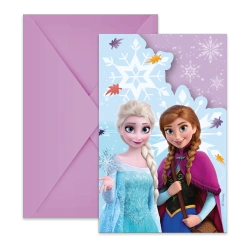 Einladungskarten mit Umschlag „Die Eiskönigin / Frozen“, 6 Stück