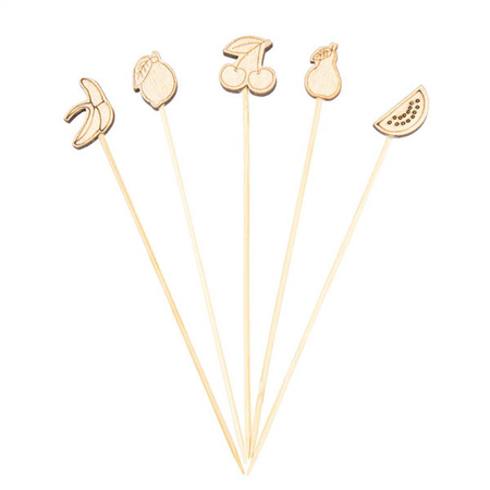Dekorative Stäbchen „Fruits“, 12 cm, 100 Stück