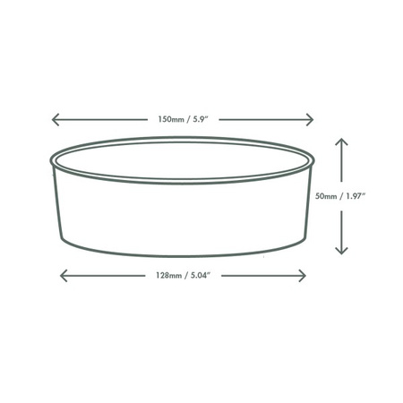 Schwarze Papiersalatschale, 500 ml, Durchmesser 150 mm, 50 Stück