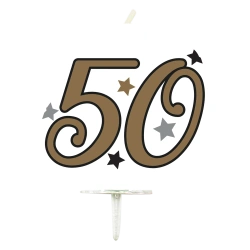 Milestone-Geburtstagskerze „50“, 1 Stück