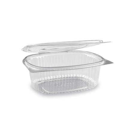 rPET-Behälter mit Deckel, 750 ml, 17,5 x 14,5 x 6 cm, 50 Stück
