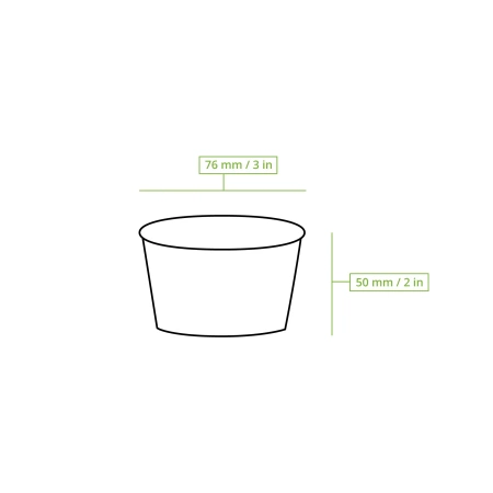 Kraftpapier-Eisbecher, 130 ml, Durchmesser 76 mm, 50 Stück