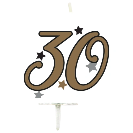 Milestone-Geburtstagskerze „30“, 1 Stück