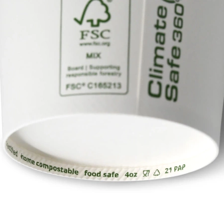 Weißer Papiereisbecher, 130 ml, Durchmesser 76 mm, 50 Stück
