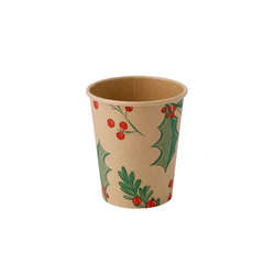 Kraftpapierbecher, Dispersionsbeschichtung, „Christmas“, 250 ml, Durchmesser 80 mm, 50 Stück