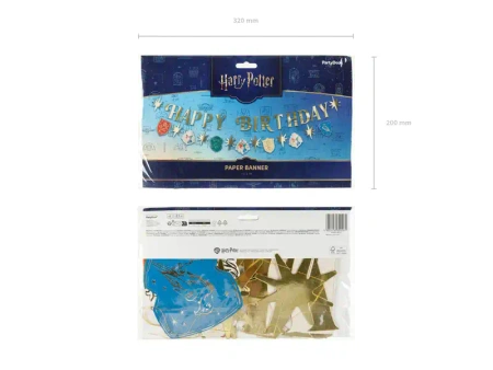 Papierbanner „Happy Birthday – Harry Potter“, 2 m, 1 Stk.