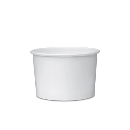 Weißer Pappbecher für Eis, 245 ml, Durchmesser 92 mm, 25 Stück