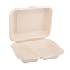 Zweiteilige, doppelwandige Menübox aus Zuckerrohr, 1500 ml, 24,1 x 21 x 4 cm, 50 Stück