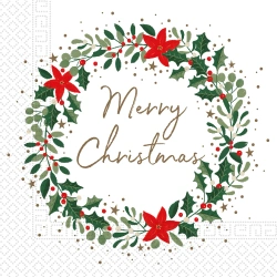 3‑lagige Servietten „Weihnachtskranz“, 33 × 33 cm, 20 Stk.
