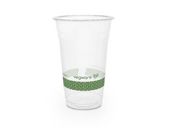 PLA-Becher mit Aufdruck von Vegware, 570 ml, Durchmesser 96 mm, 50 Stück