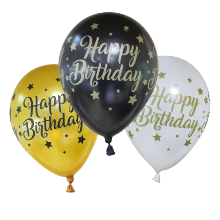 Latexballons „Milestone Happy Birthday“, 28 cm, 6 Stück