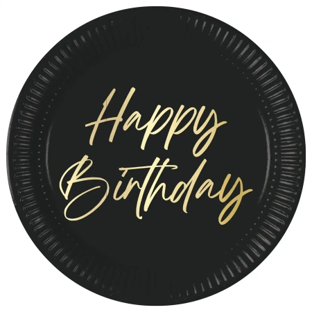 Papierteller „Elegant Birthday“, 23 cm, 8 Stück