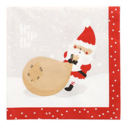 3-lagige Servietten „Weihnachtsmann“ 1/4, 40 x 40 cm, 20 Stück