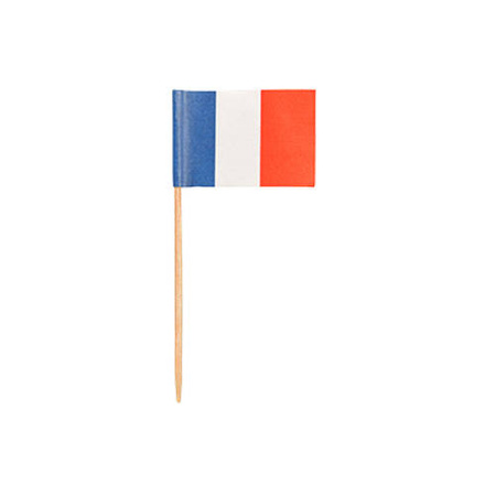 Party-Zahnstocher mit französischer Flagge, Länge 8 cm, 500 Stück