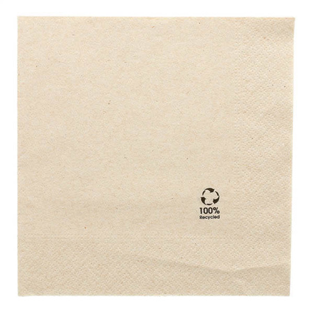 Zweilagige Servietten „Recycled“, Papierverpackung, 33 x 33 cm, 100 Stück