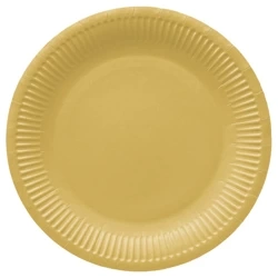Runder Pappteller „Gold“, Durchmesser 23 cm, 8 Stück