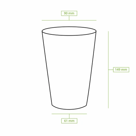 Weißer Papierbecher, Dispersion, 550 ml, Durchmesser 90 mm, 50 Stück