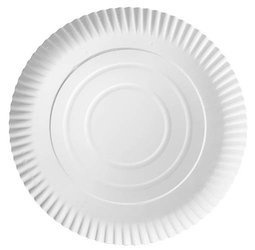 Weißer runder Pappteller, 26 cm, 100 Stück