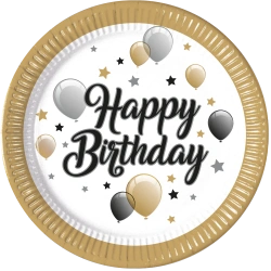 Papierteller „Milestone Happy Birthday“, 23 cm, 8 Stück