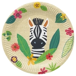 Runder Pappteller „Jungle Friends“, Durchmesser 23 cm, 8 Stück