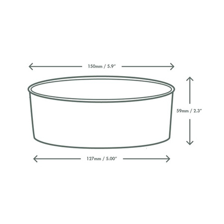 Schwarze Papiersalatschale, 750 ml, Durchmesser 150 mm, 50 Stück