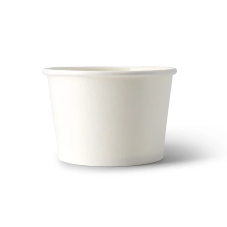 Weißer Papiereisbecher, 130 ml, Durchmesser 76 mm, 50 Stück