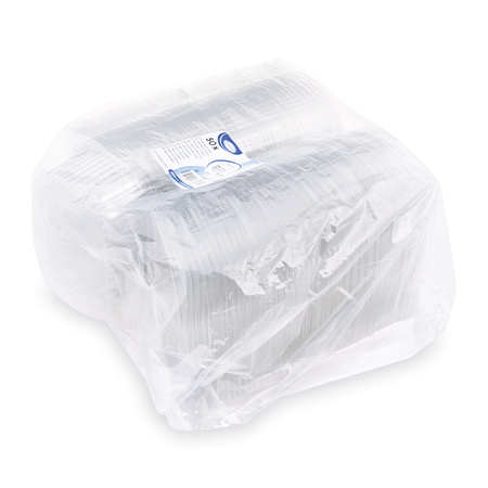 rPET-Behälter mit Deckel, 750 ml, 17,5 x 14,5 x 6 cm, 50 Stück