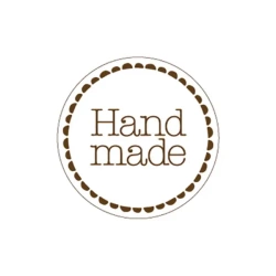 Papieraufkleber „Hand made“, Durchmesser 4 cm, 1000 Stück
