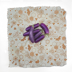 Wachstuch „Bienen“, Größe „L“, 36 x 36 cm, 1 Stück