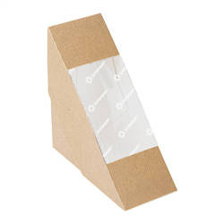 Kartonverpackung mit Papierfenster für Sandwiches, 12,4 x 12,4 x 5,5 cm, 50 Stück