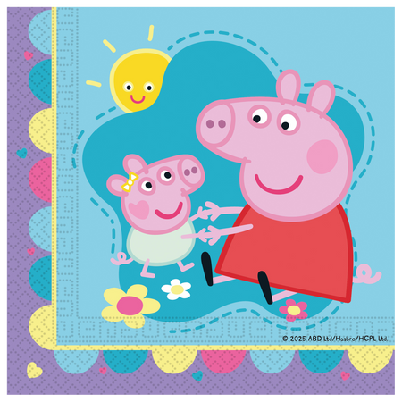 Zweilagige Servietten „Peppa Pig“, 33 x 33 cm, 20 Stück